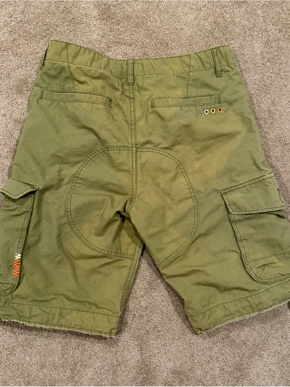 LRG Lifted Research Group Cargo Shorts 32 Olive Ripstop Y2K Skate Streetwear